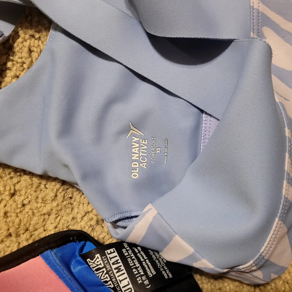 PINK Blue and OLD NAVY White Zebra Print Sports Bras - Picture 5 of 5